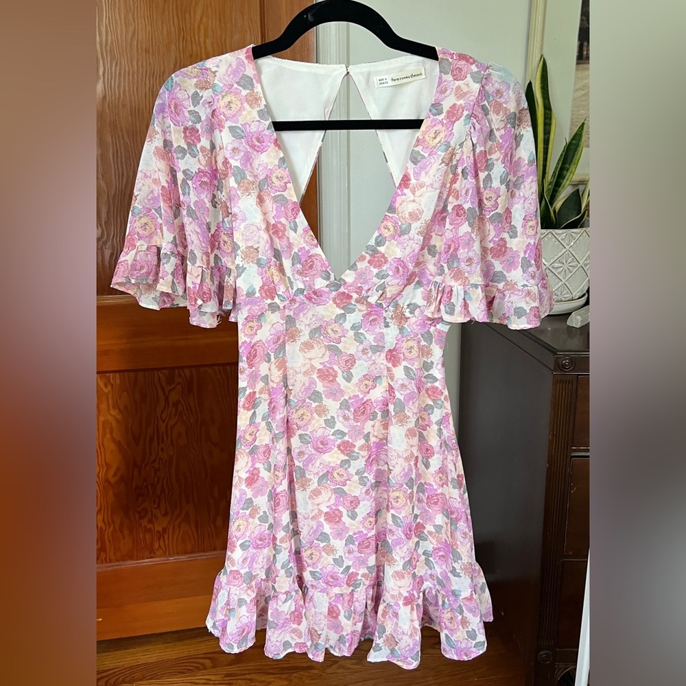 Here Comes the Sun floral backless mini